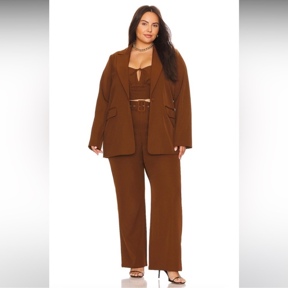 REMI x Revolve Oversized Blazer Brown Single Button Size 4x